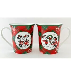 Mug Mickey and Minnie Christmas Fun by ZRIKE Set of 2 Christmas Plaid Snowflakes